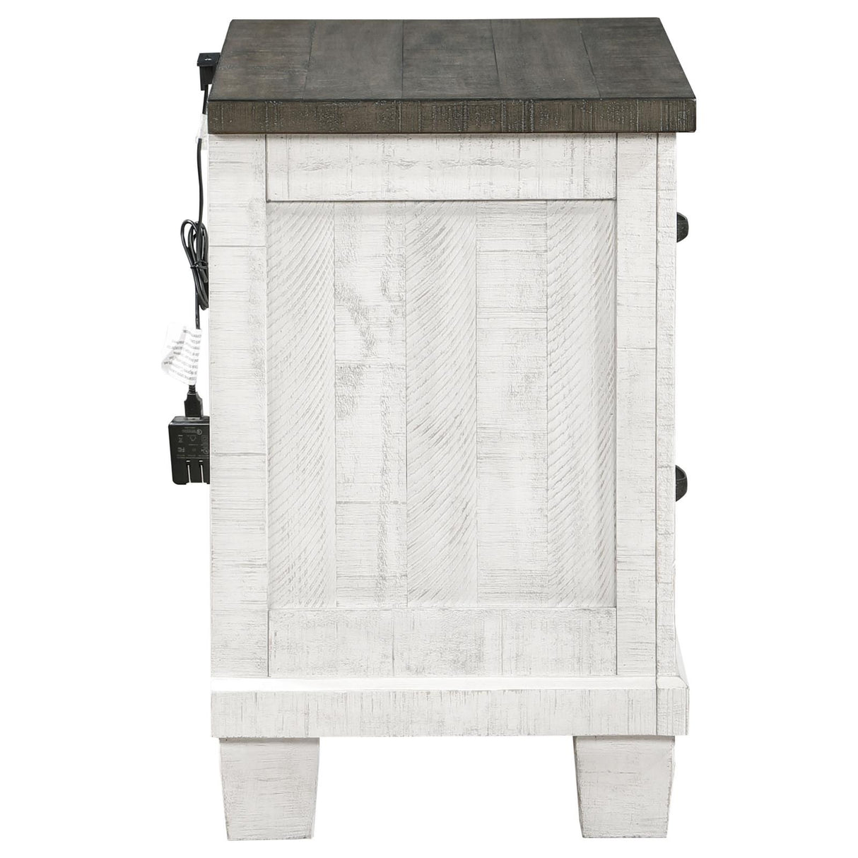 Lilith 2-drawer Nightstand Distressed Grey and White - 224472 - Luna Furniture