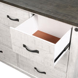 Lilith 7-drawer Dresser with Mirror Distressed Grey and White from Coaster - Luna Furniture