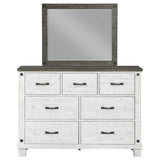 Lilith 7-drawer Dresser with Mirror Distressed Grey and White from Coaster - Luna Furniture