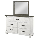 Lilith 7-drawer Dresser with Mirror Distressed Grey and White from Coaster - Luna Furniture