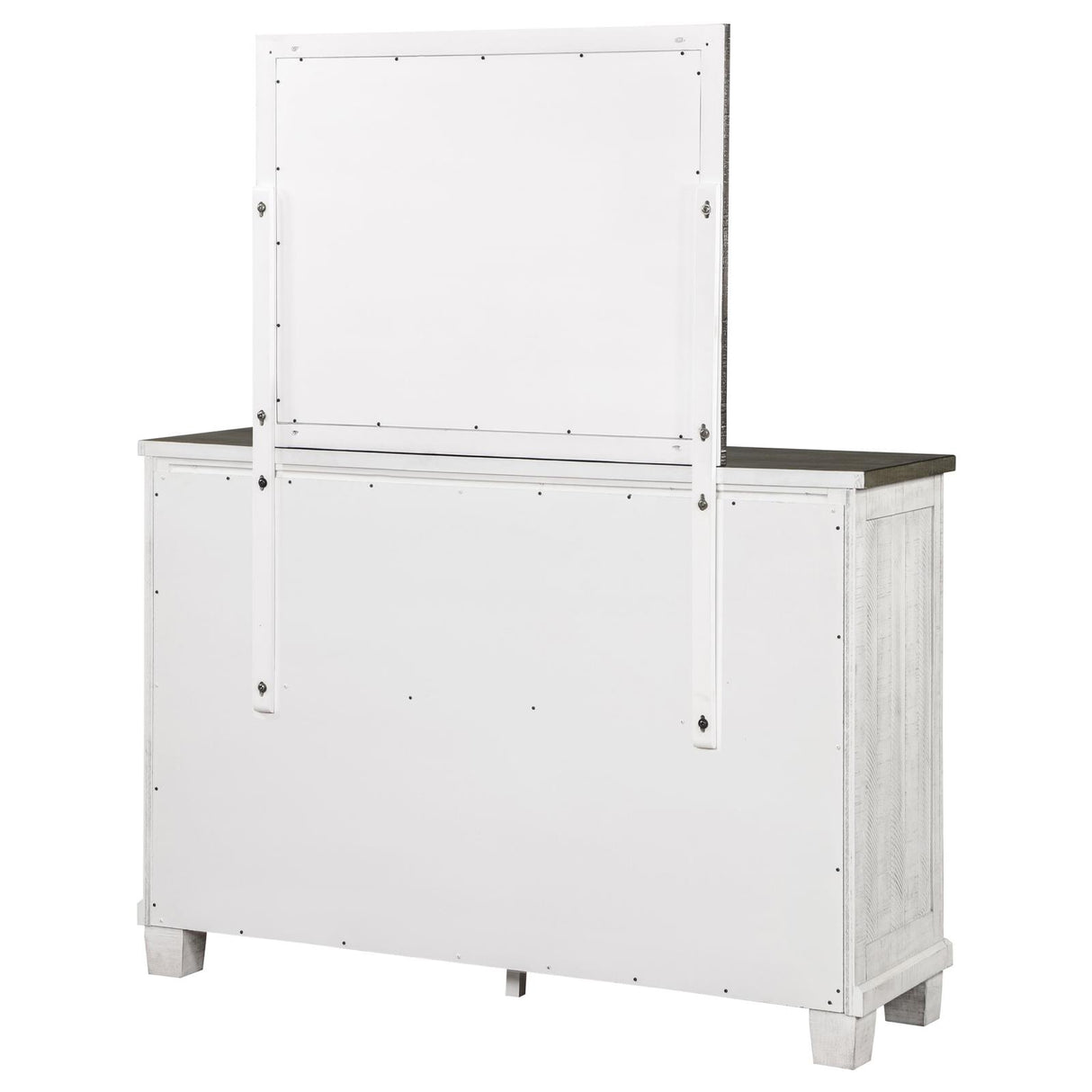 Lilith 7-drawer Dresser with Mirror Distressed Grey and White from Coaster - Luna Furniture