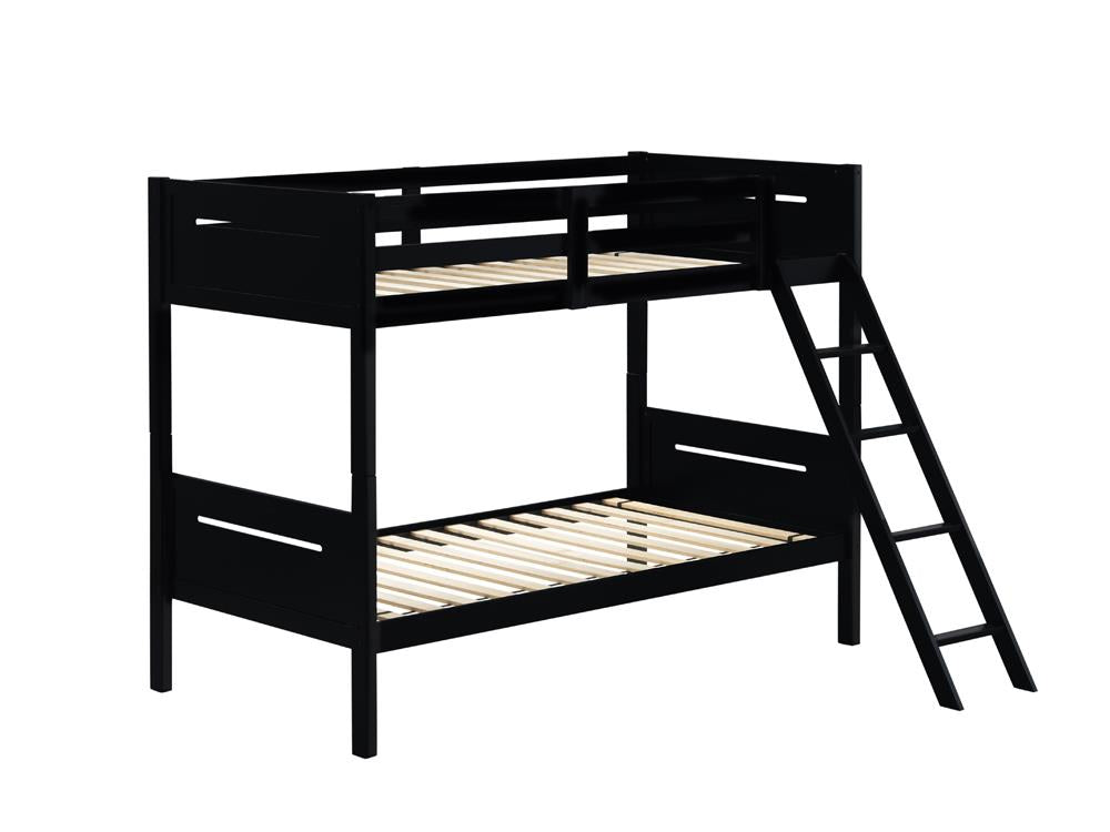 Littleton Black Twin/Twin Bunk Bed from Coaster - Luna Furniture