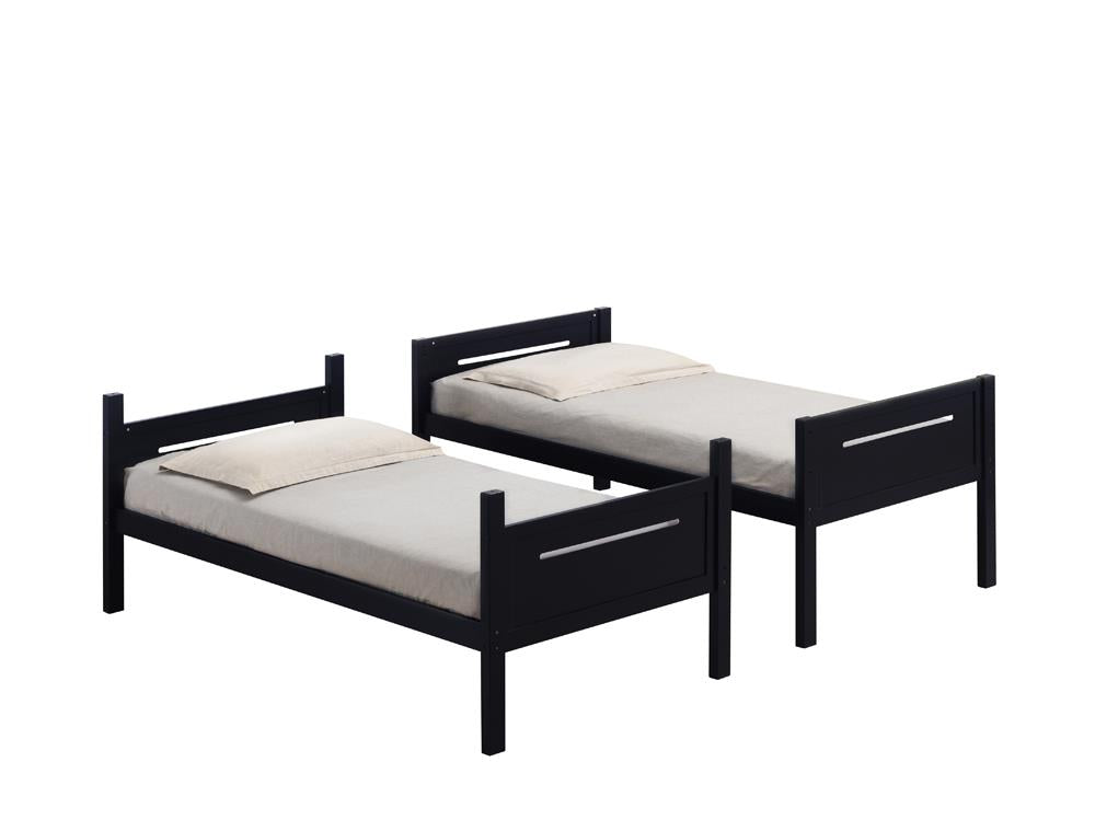 Littleton Black Twin/Twin Bunk Bed from Coaster - Luna Furniture