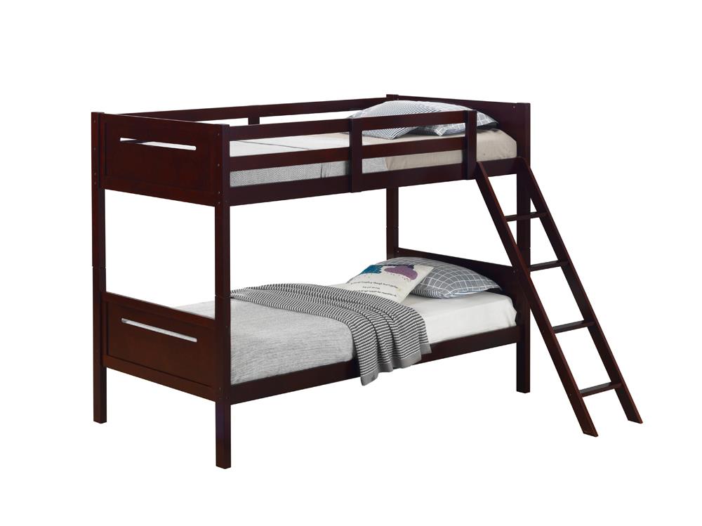 Littleton Espresso Twin/Twin Bunk Bed from Coaster - Luna Furniture