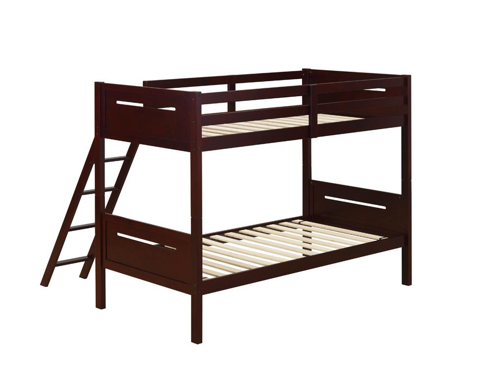 Littleton Espresso Twin/Twin Bunk Bed from Coaster - Luna Furniture