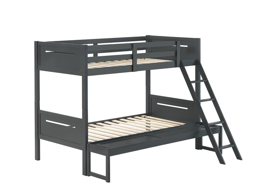 Littleton Gray Twin/Full Bunk Bed from Coaster - Luna Furniture