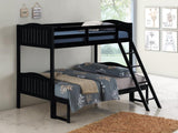 Littleton Black Twin/Full Bunk Bed with Ladder from Coaster - Luna Furniture