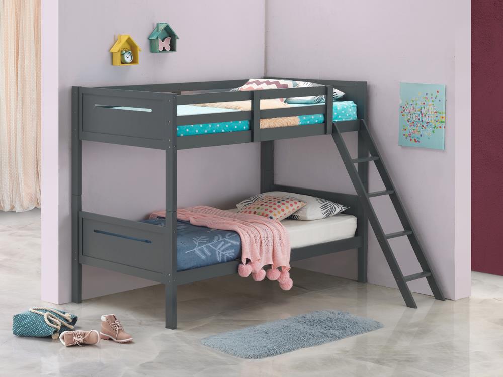 Littleton Gray Twin/Twin Bunk Bed from Coaster - Luna Furniture