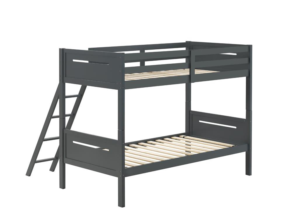 Littleton Gray Twin/Twin Bunk Bed from Coaster - Luna Furniture