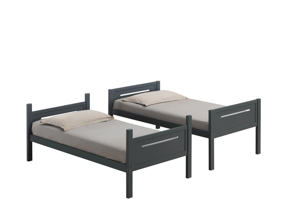 Littleton Gray Twin/Twin Bunk Bed from Coaster - Luna Furniture