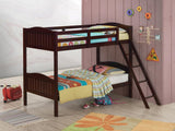 Littleton Espresso Twin/Twin Bunk Bed with Ladder from Coaster - Luna Furniture