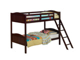 Littleton Espresso Twin/Twin Bunk Bed with Ladder from Coaster - Luna Furniture