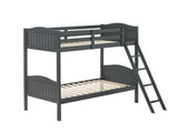 Littleton Gray Twin/Twin Bunk Bed with Ladder from Coaster - Luna Furniture