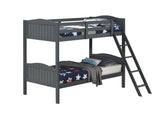 Littleton Gray Twin/Twin Bunk Bed with Ladder from Coaster - Luna Furniture