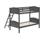 Littleton Gray Twin/Twin Bunk Bed with Ladder from Coaster - Luna Furniture