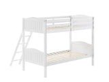 Littleton White Twin/Twin Bunk Bed with Ladder from Coaster - Luna Furniture