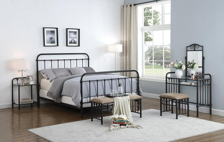 Livingston California King Panel Metal Bed Dark Bronze from Coaster - Luna Furniture