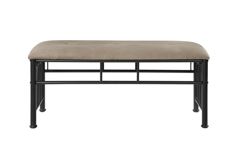 Livingston Brown/Dark Bronze Upholstered Bench from Coaster - Luna Furniture