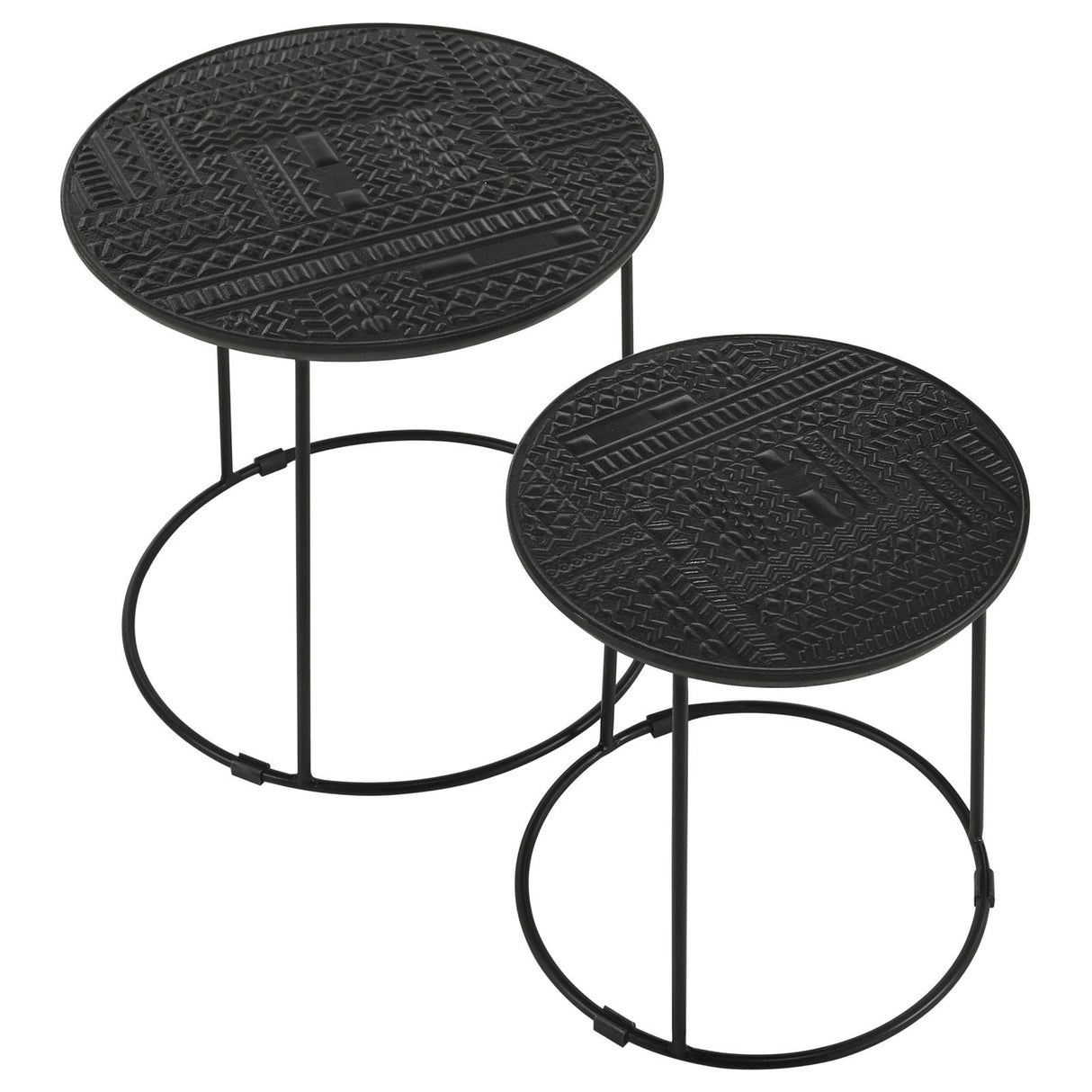 Loannis 2-Piece Round Nesting Table Matte Black from Coaster - Luna Furniture