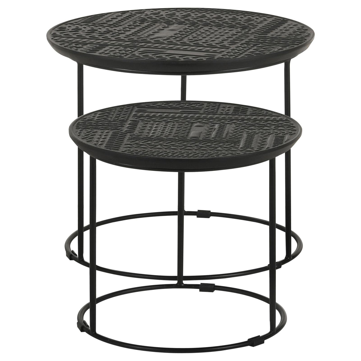 Loannis 2-Piece Round Nesting Table Matte Black from Coaster - Luna Furniture