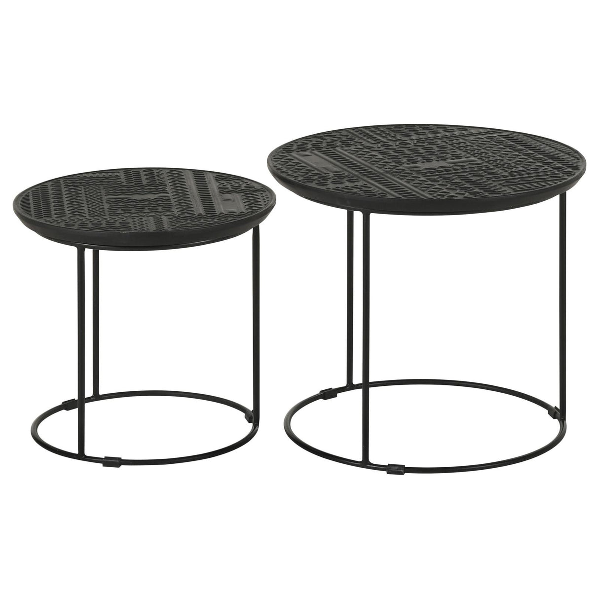 Loannis 2-Piece Round Nesting Table Matte Black from Coaster - Luna Furniture