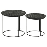 Loannis 2-Piece Round Nesting Table Matte Black from Coaster - Luna Furniture