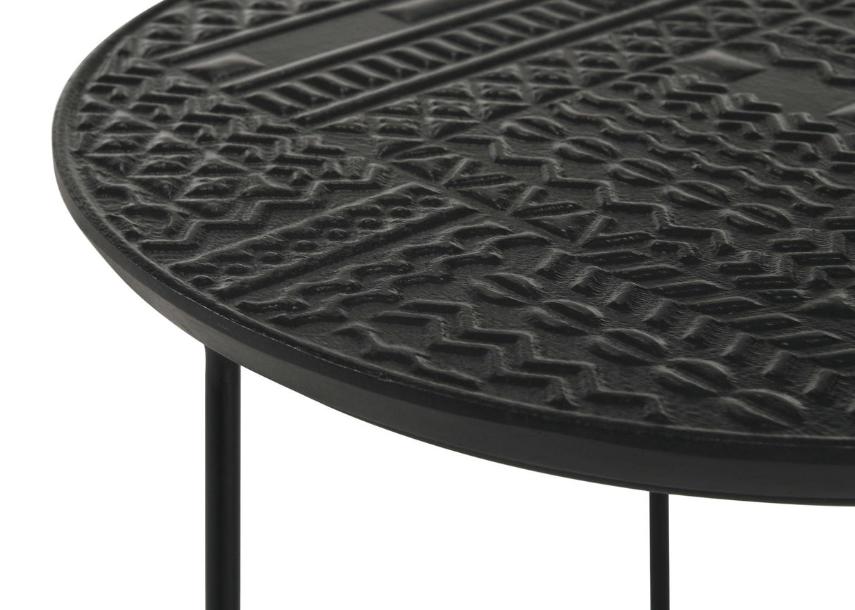 Loannis 2-Piece Round Nesting Table Matte Black from Coaster - Luna Furniture