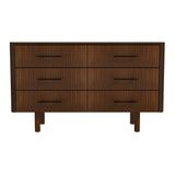 Logan Mid Century Modern Walnut Dresser with 6 Drawers - AFC01823 - Luna Furniture