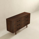 Logan Mid Century Modern Walnut Dresser with 6 Drawers - AFC01823 - Luna Furniture