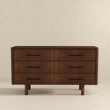 Logan Mid Century Modern Walnut Dresser with 6 Drawers - AFC01823 - Luna Furniture