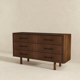 Logan Mid Century Modern Walnut Dresser with 6 Drawers - AFC01823 - Luna Furniture