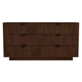 Lola Mid Century Modern Walnut Dresser with 6 Drawers - AFC01826 - Luna Furniture