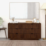 Lola Mid Century Modern Walnut Dresser with 6 Drawers - AFC01826 - Luna Furniture