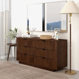 Lola Mid Century Modern Walnut Dresser with 6 Drawers - AFC01826 - Luna Furniture