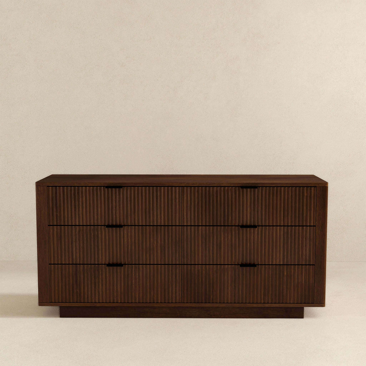 Lola Mid Century Modern Walnut Dresser with 6 Drawers - AFC01826 - Luna Furniture