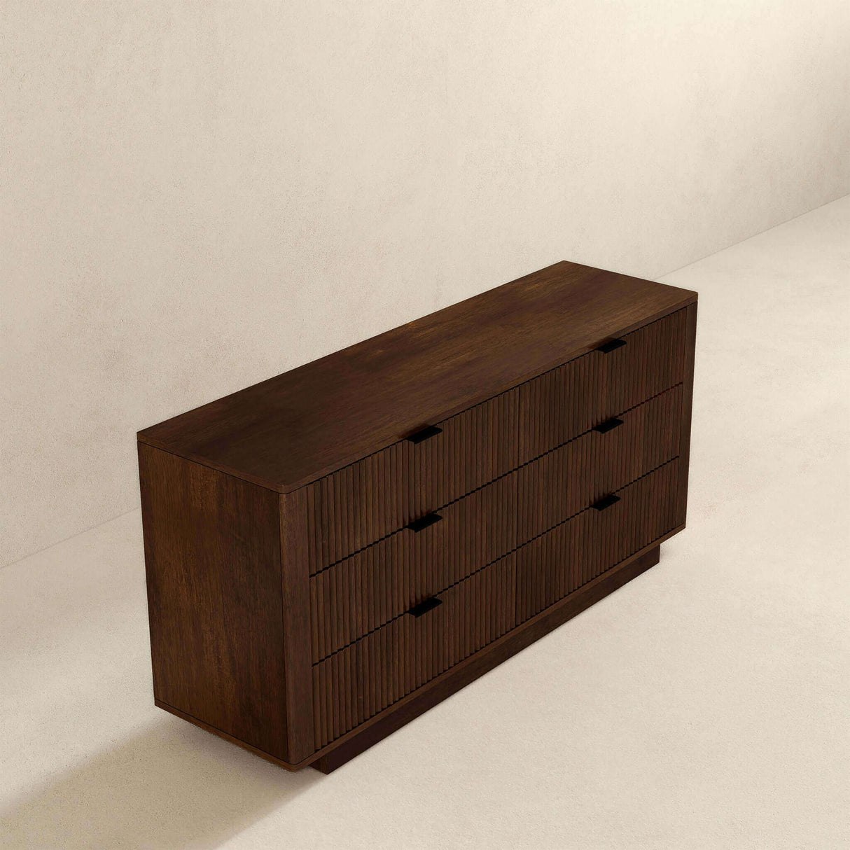 Lola Mid Century Modern Walnut Dresser with 6 Drawers - AFC01826 - Luna Furniture