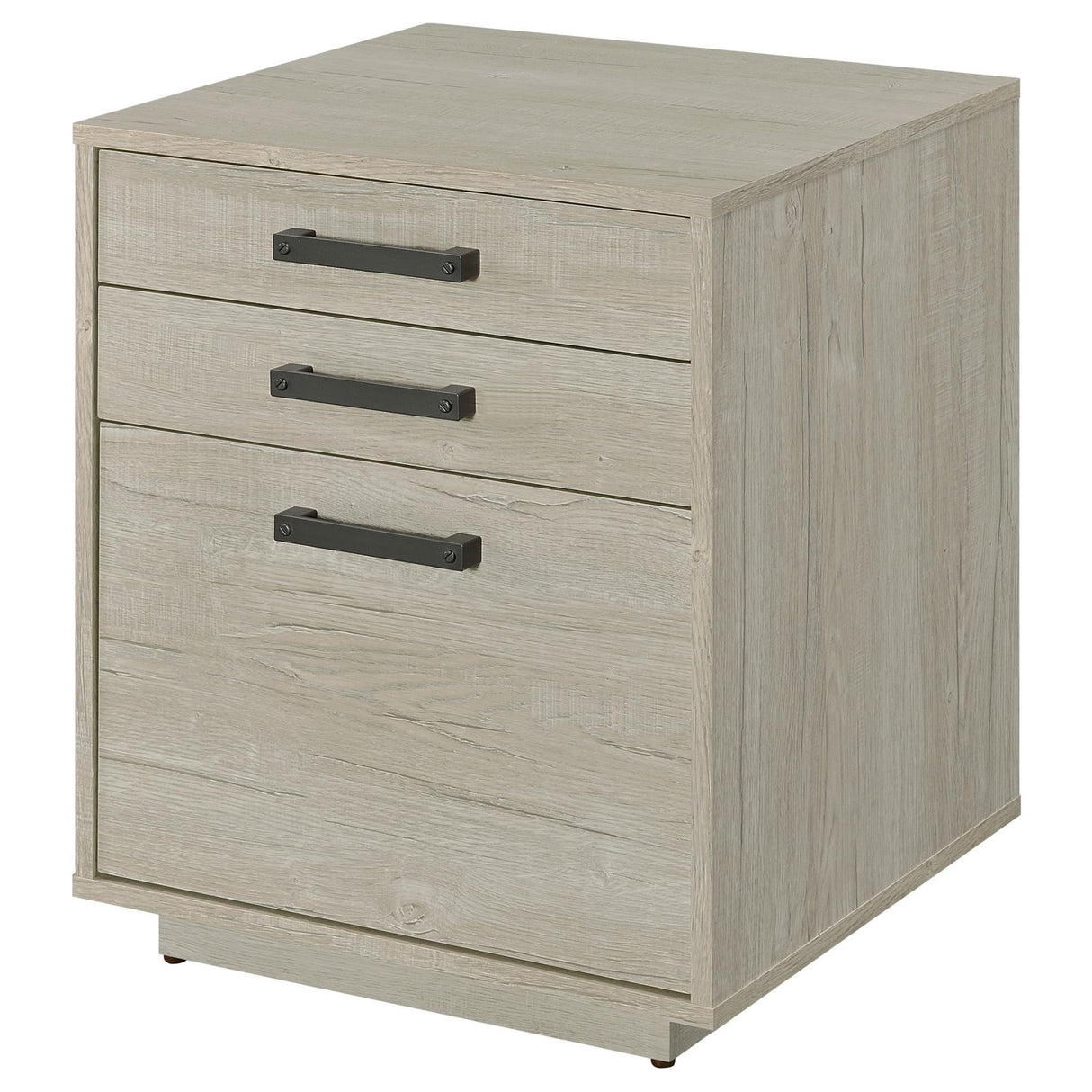 Loomis 3-Drawer Square File Cabinet Whitewashed Gray from Coaster - Luna Furniture