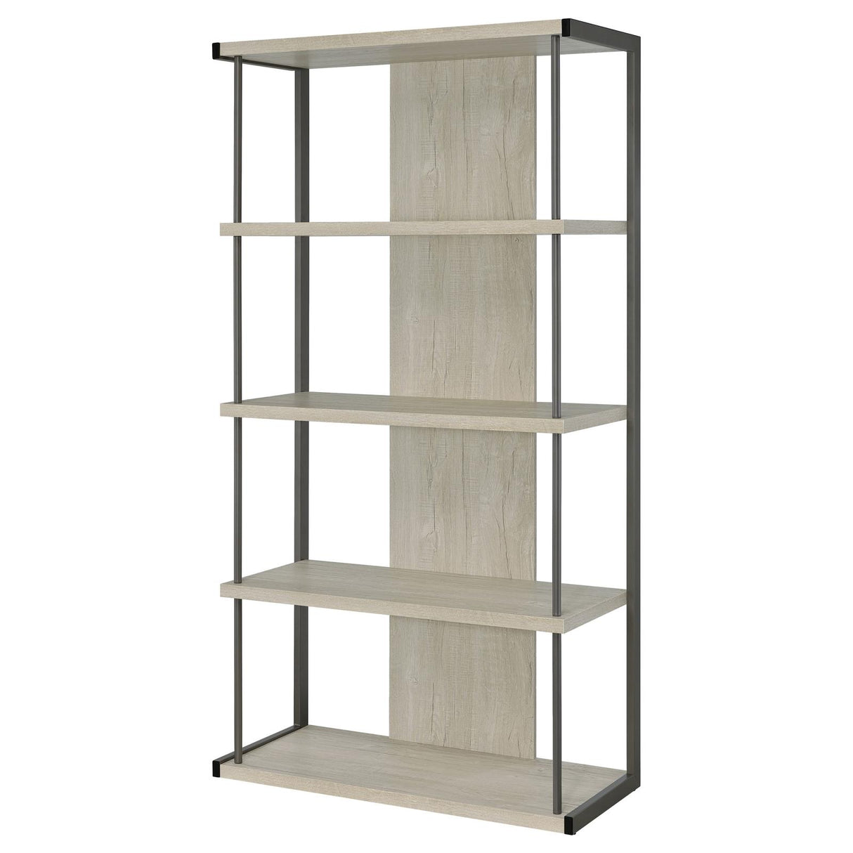 Loomis Whitewashed Gray 4-Shelf Bookcase from Coaster - Luna Furniture