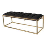 Lorena Dark Gray/Gold Tufted Cushion Bench from Coaster - Luna Furniture