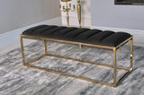 Lorena Dark Gray/Gold Tufted Cushion Bench from Coaster - Luna Furniture