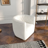 Lotte Swivel Chair (Cream Boucle) - MDM01808 - Luna Furniture