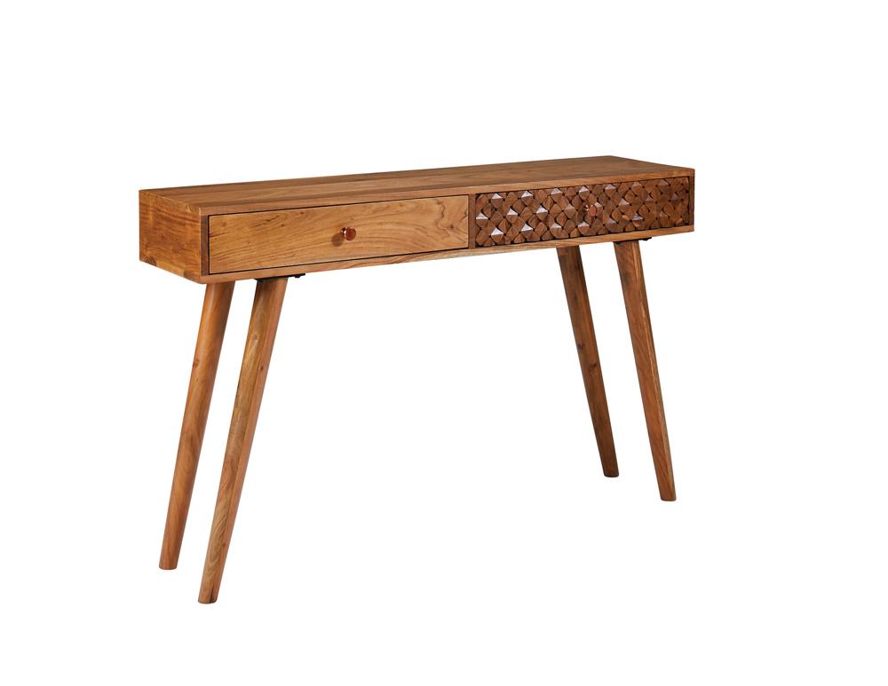 Lotus Natural Brown 2-Drawer Console Table from Coaster - Luna Furniture