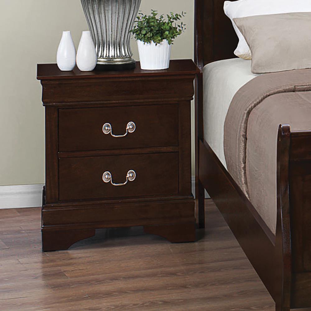 Louis Philippe 2-Drawer Nightstand Cappuccino from Coaster - Luna Furniture