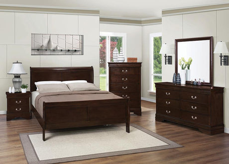 Louis Philippe Panel Bedroom Set with High Headboard - 202411F-S4 - Luna Furniture