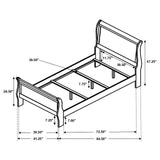 Louis Philippe Panel Bedroom Set with High Headboard - 202411T-S4 - Luna Furniture