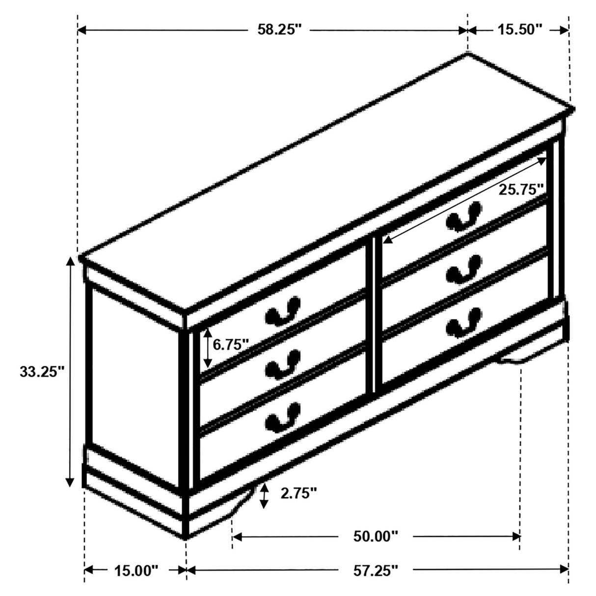 Louis Philippe Panel Bedroom Set with High Headboard - 202411T-S4 - Luna Furniture