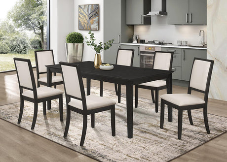 Louise 5-piece Dining Set Black and Cream - 101561-S5 - Luna Furniture