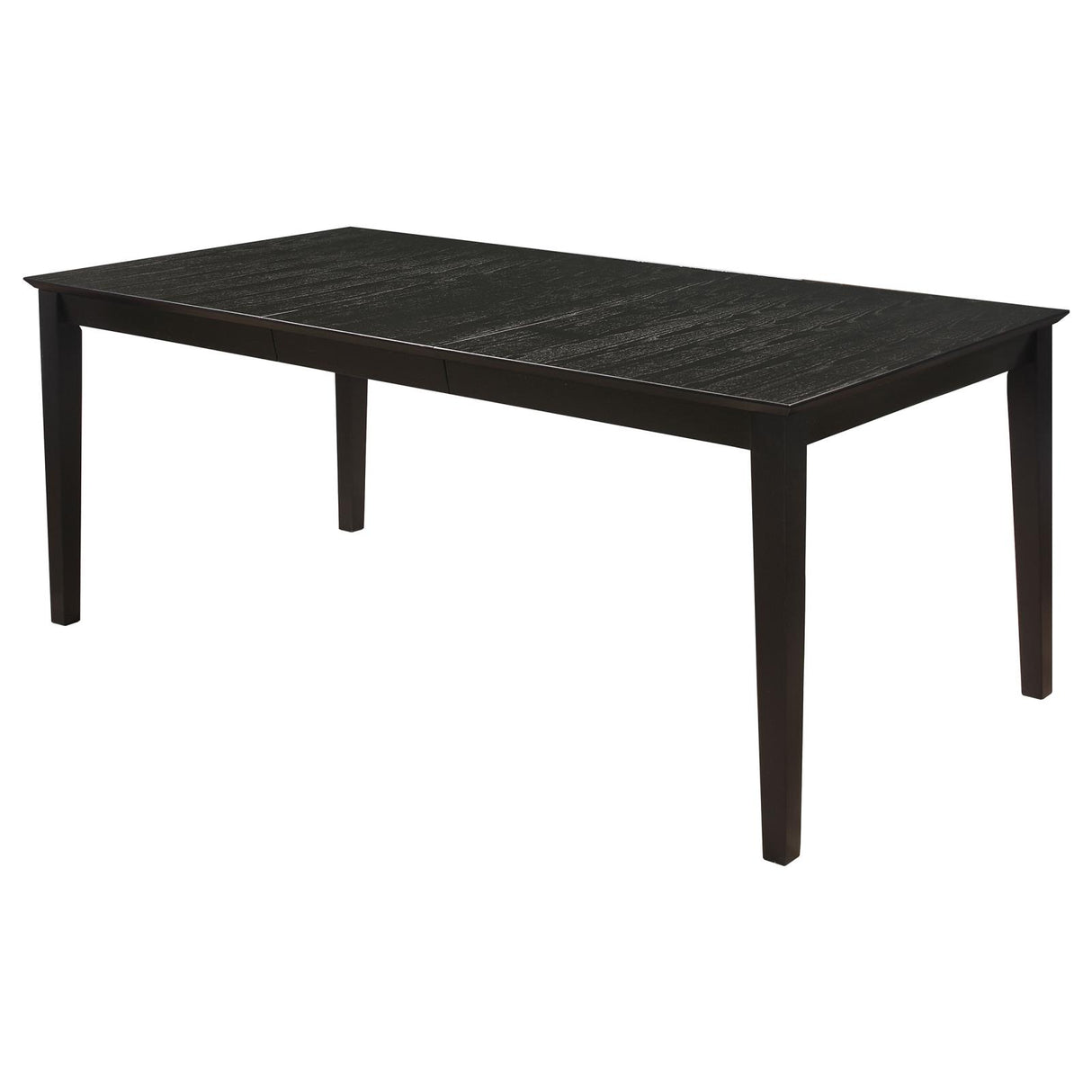 Louise Black Rectangular Dining Table with Extension Leaf from Coaster - Luna Furniture