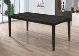 Louise Black Rectangular Dining Table with Extension Leaf from Coaster - Luna Furniture