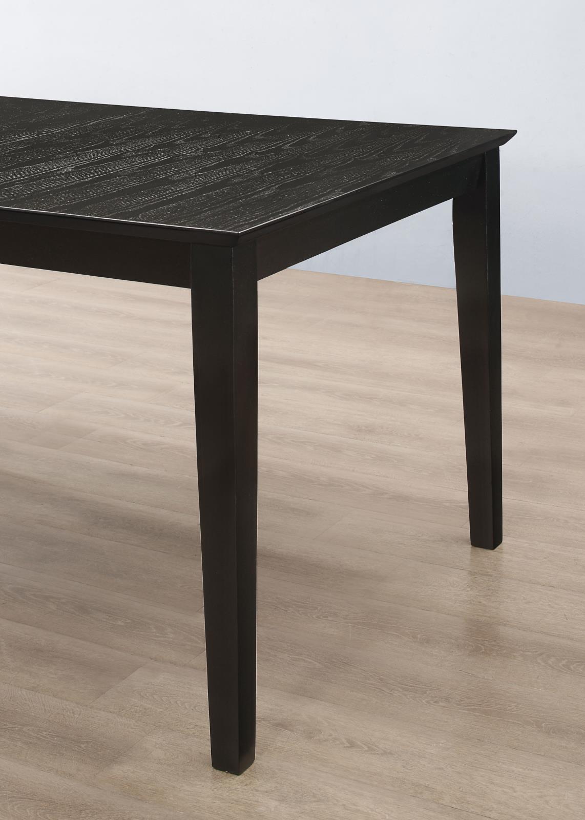 Louise Black Rectangular Dining Table with Extension Leaf from Coaster - Luna Furniture